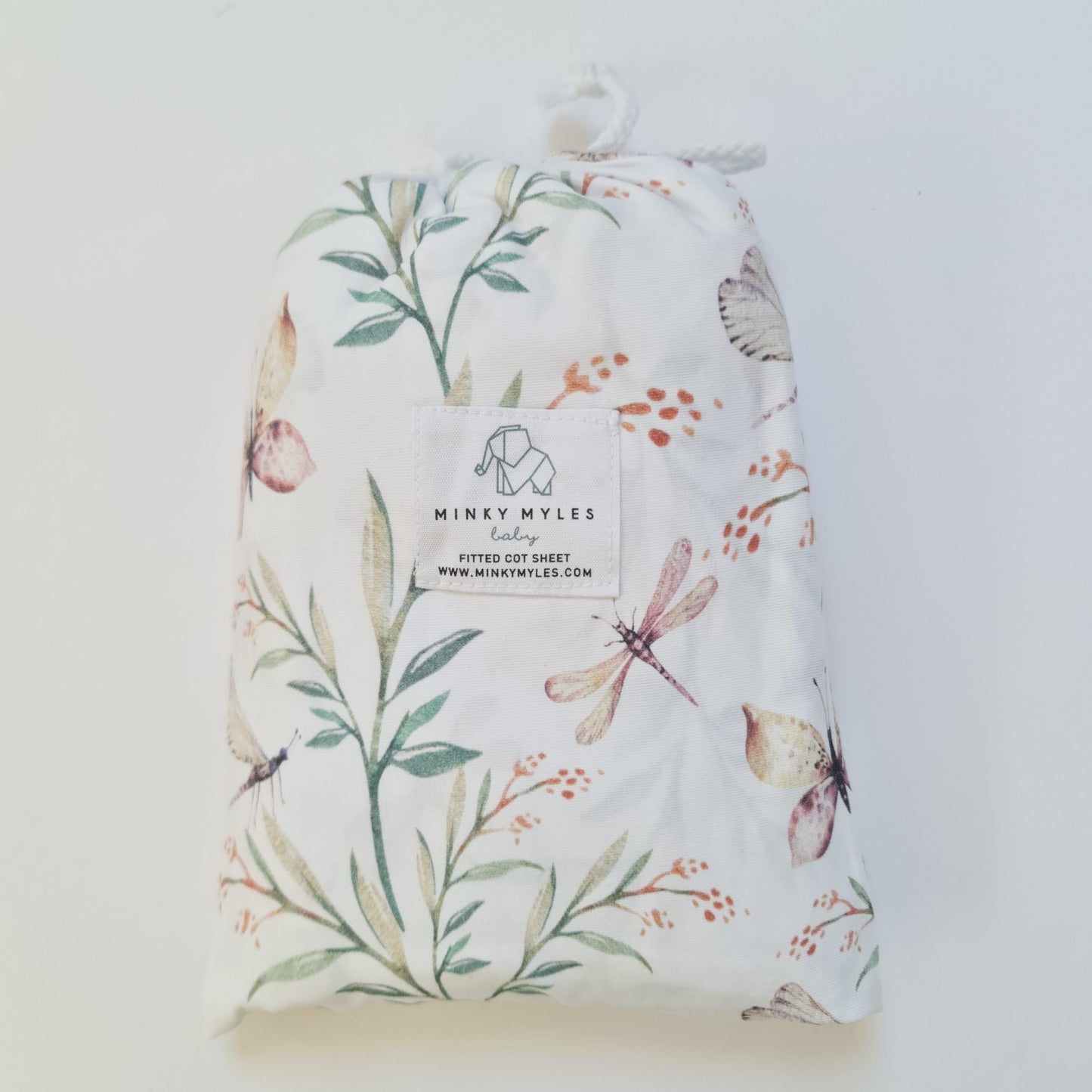 Cotbed sheet - Butterfly garden