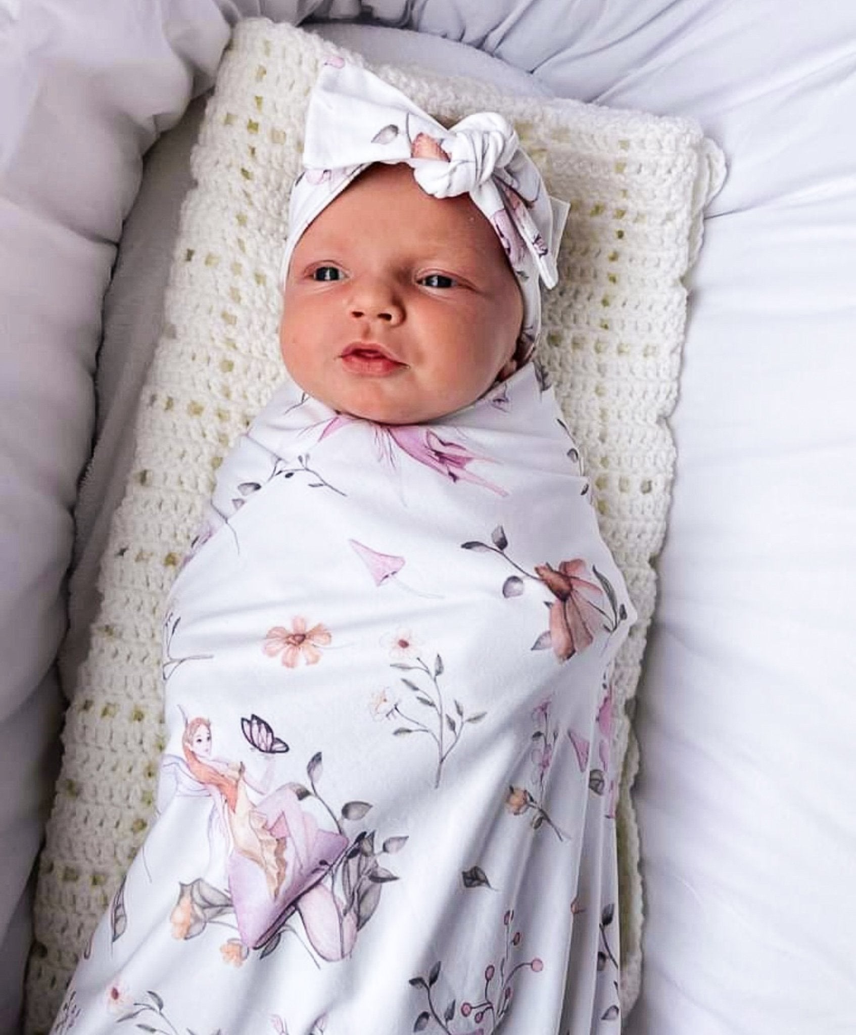 BABY MAM Newborn Baby Swaddle Wrap Blanket - Soft Cotton, Unisex, Bunny Pink