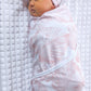 Pink palm blanket with headband - swaddle set