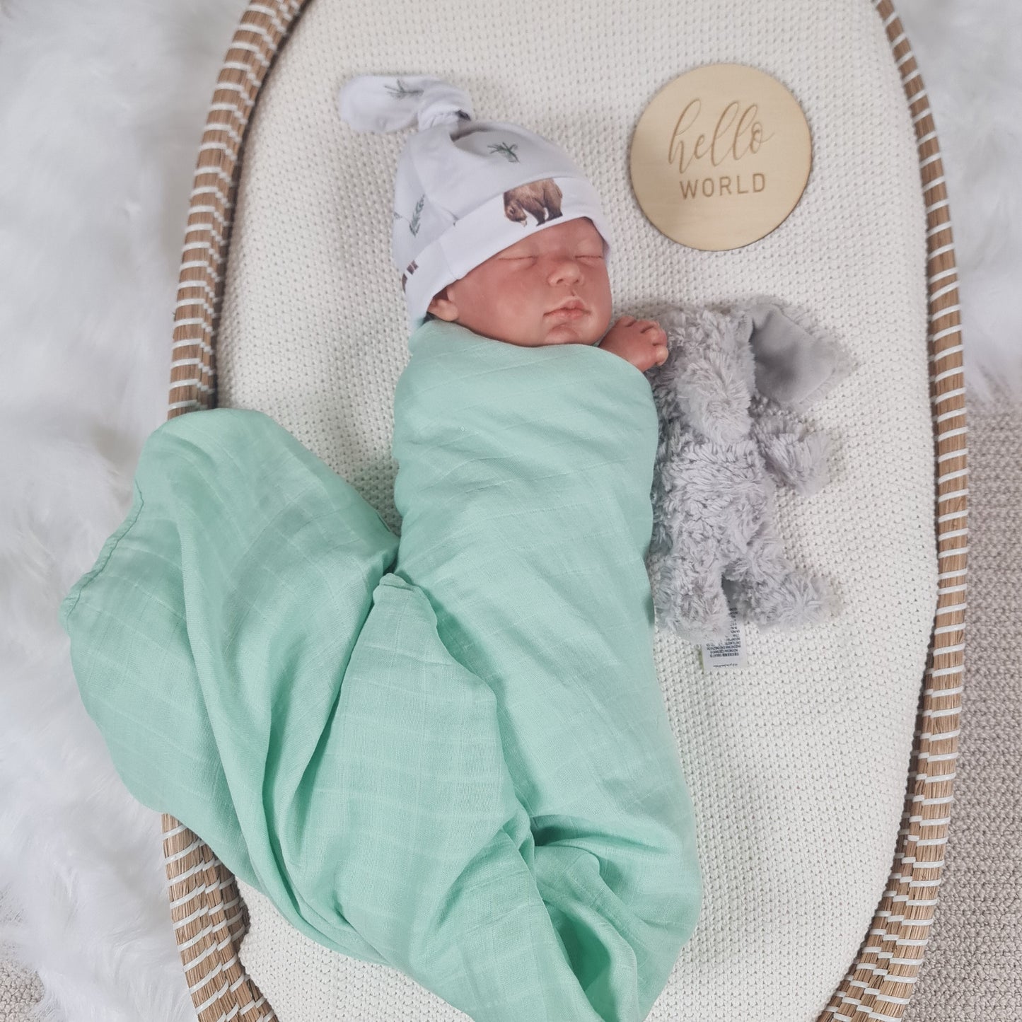 Muslin Swaddle - Soft Mint