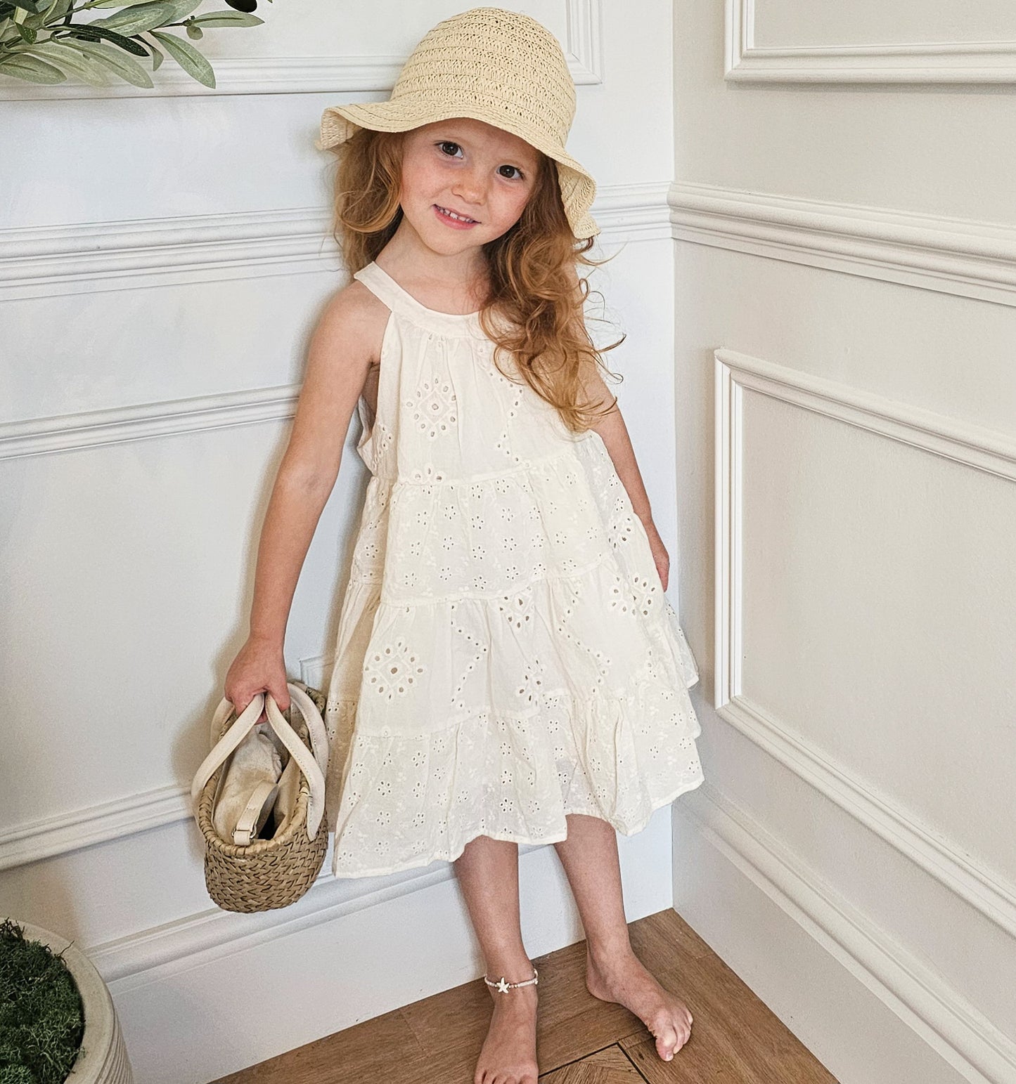 NEW - "Sylvie" - Cream Broderie Anglaise Dress