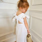 NEW - "Elsie" - White Open Back Frill Sleeve Dress