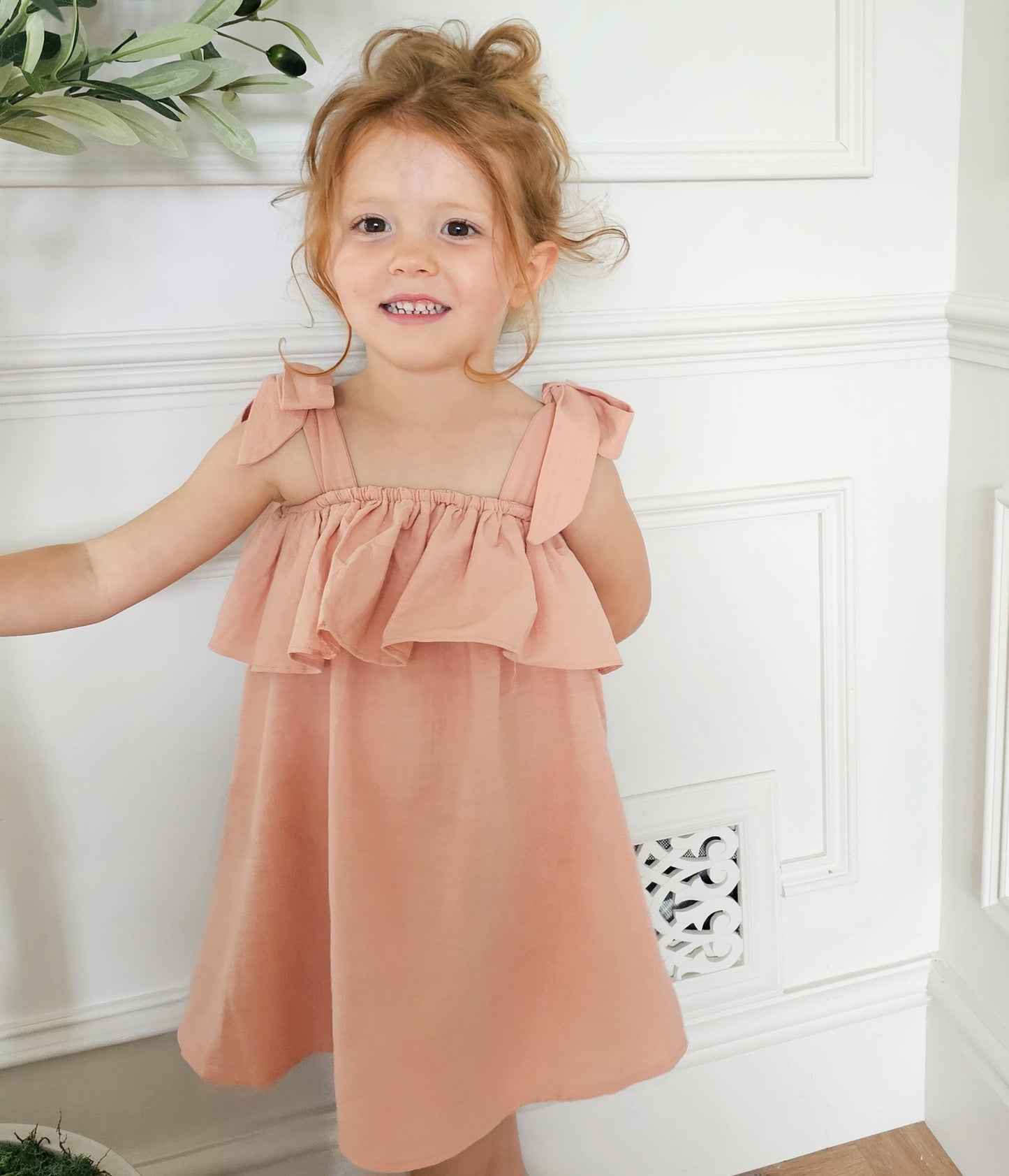 NEW - "Mia" - Blush Ruffle Dress