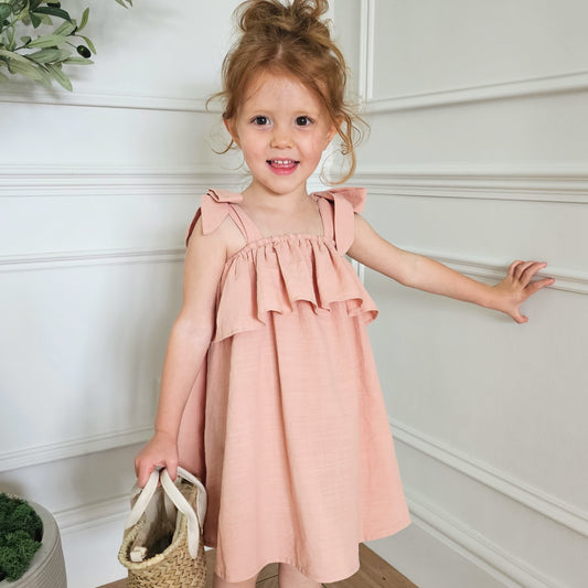 NEW - "Mia" - Blush Ruffle Dress