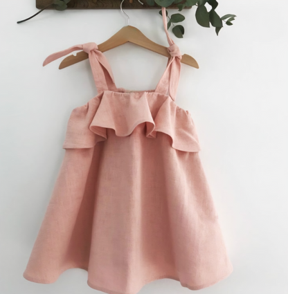 NEW - "Mia" - Blush Ruffle Dress