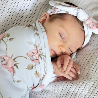 Posy blanket with headband - swaddle set