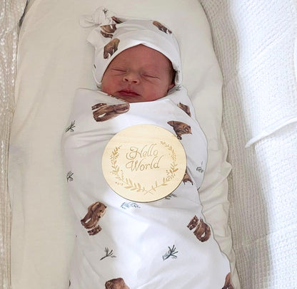Bear blanket with hat - swaddle set