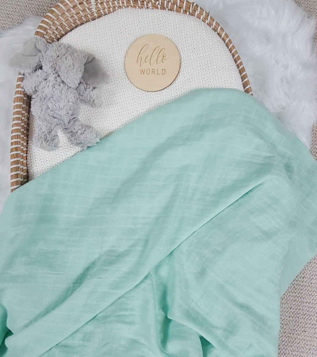 Muslin Swaddle - Soft Mint