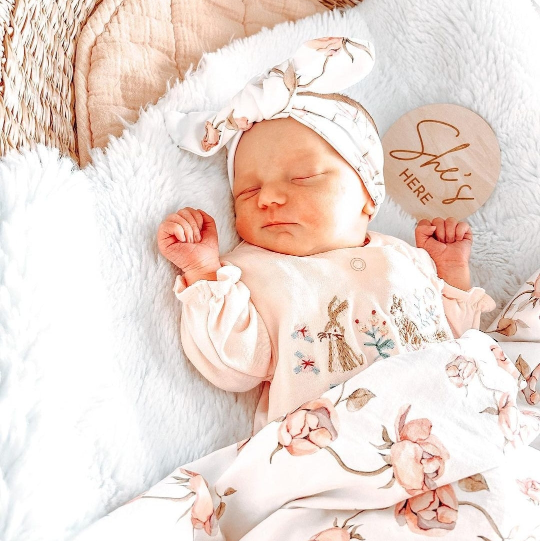 Newborn Swaddle Set DRESHOW BQUBO Newborn Receiving Blanket Bow