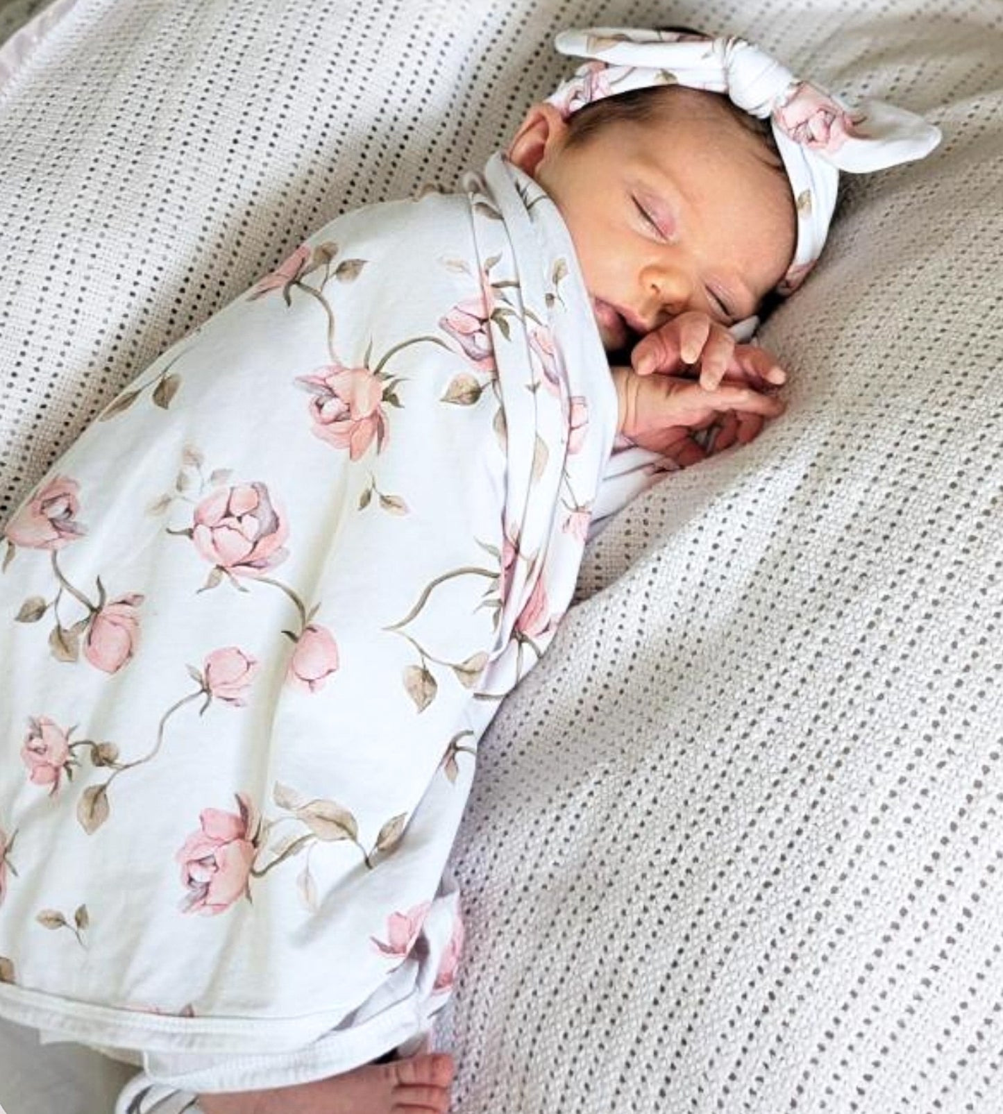 Posy blanket with headband - swaddle set