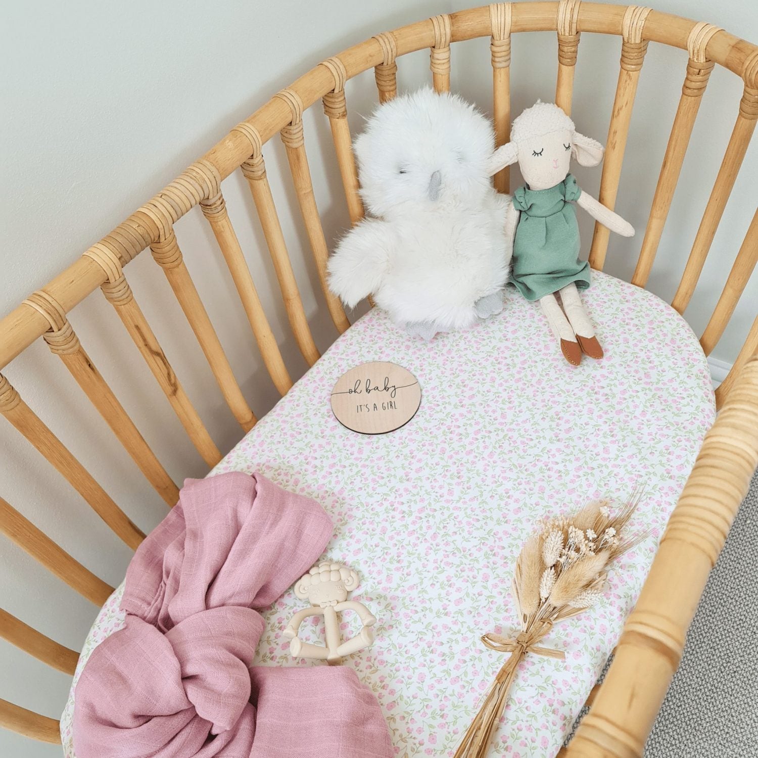 Moses basket best sale sheets girl