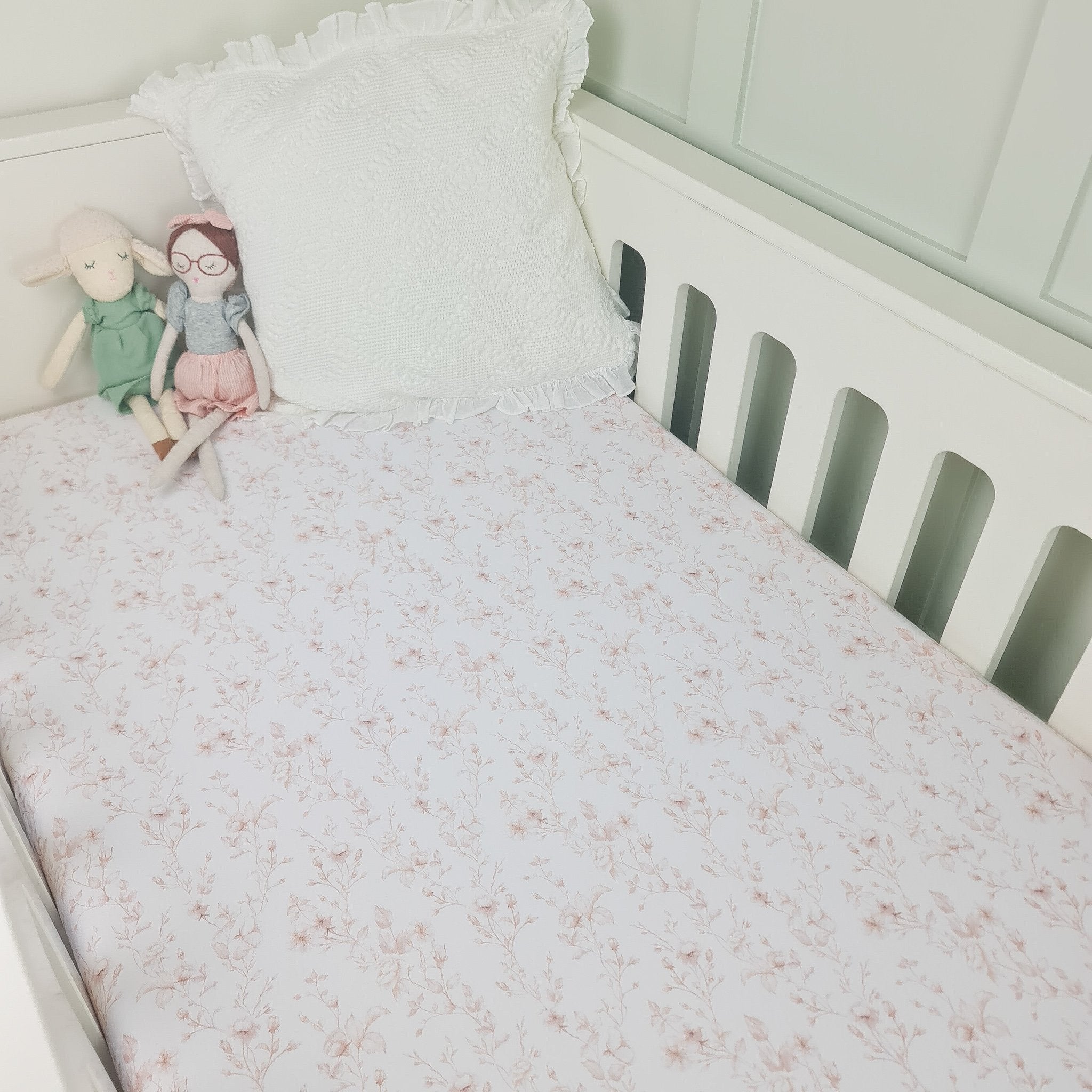 Fitted Cot Bed Sheet For Baby Nursery Floral Crib Mattress Sheet www.minkymyles