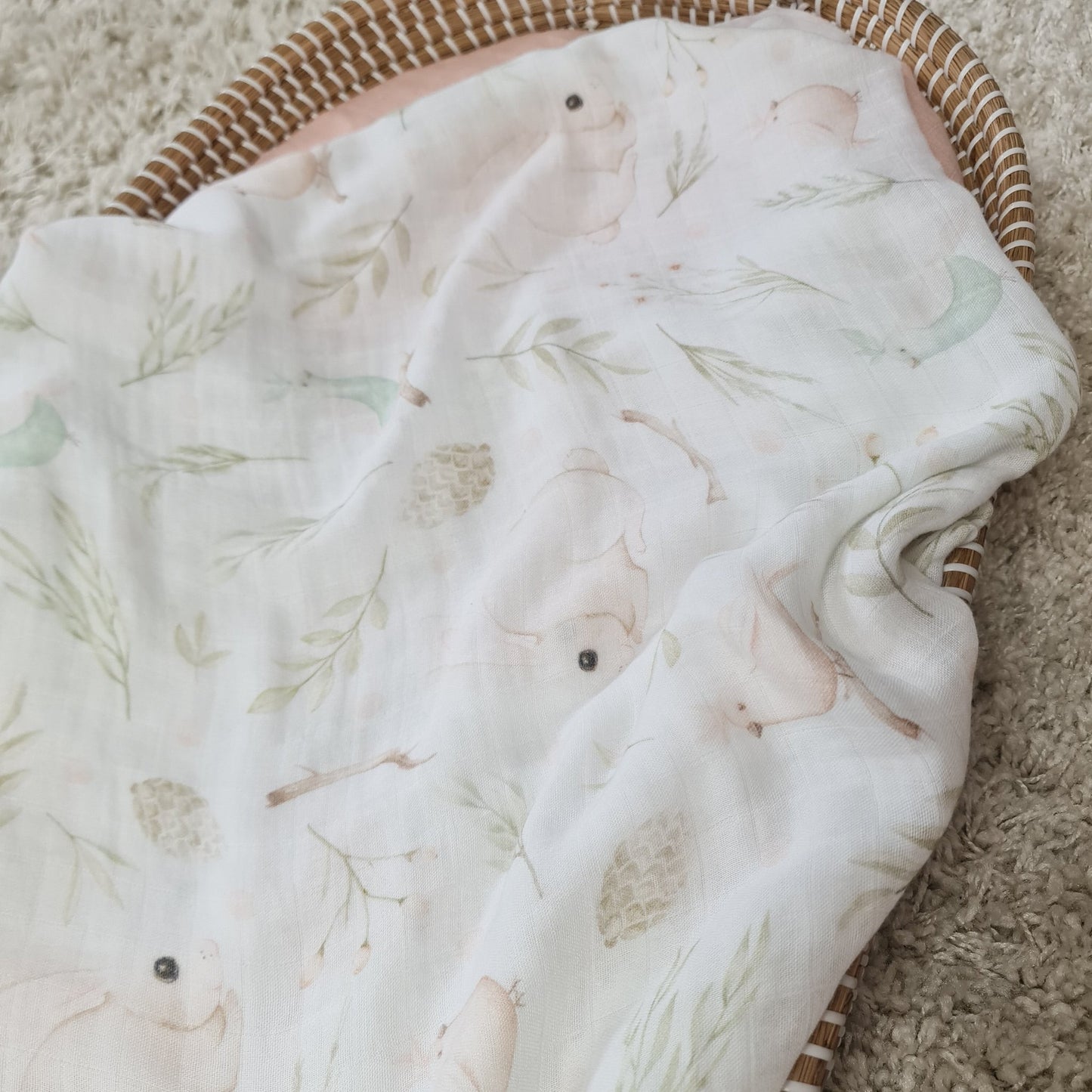 Muslin Swaddle & Headband - Forest friends