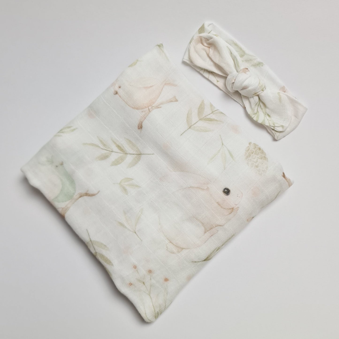 Muslin Swaddle & Headband - Forest friends