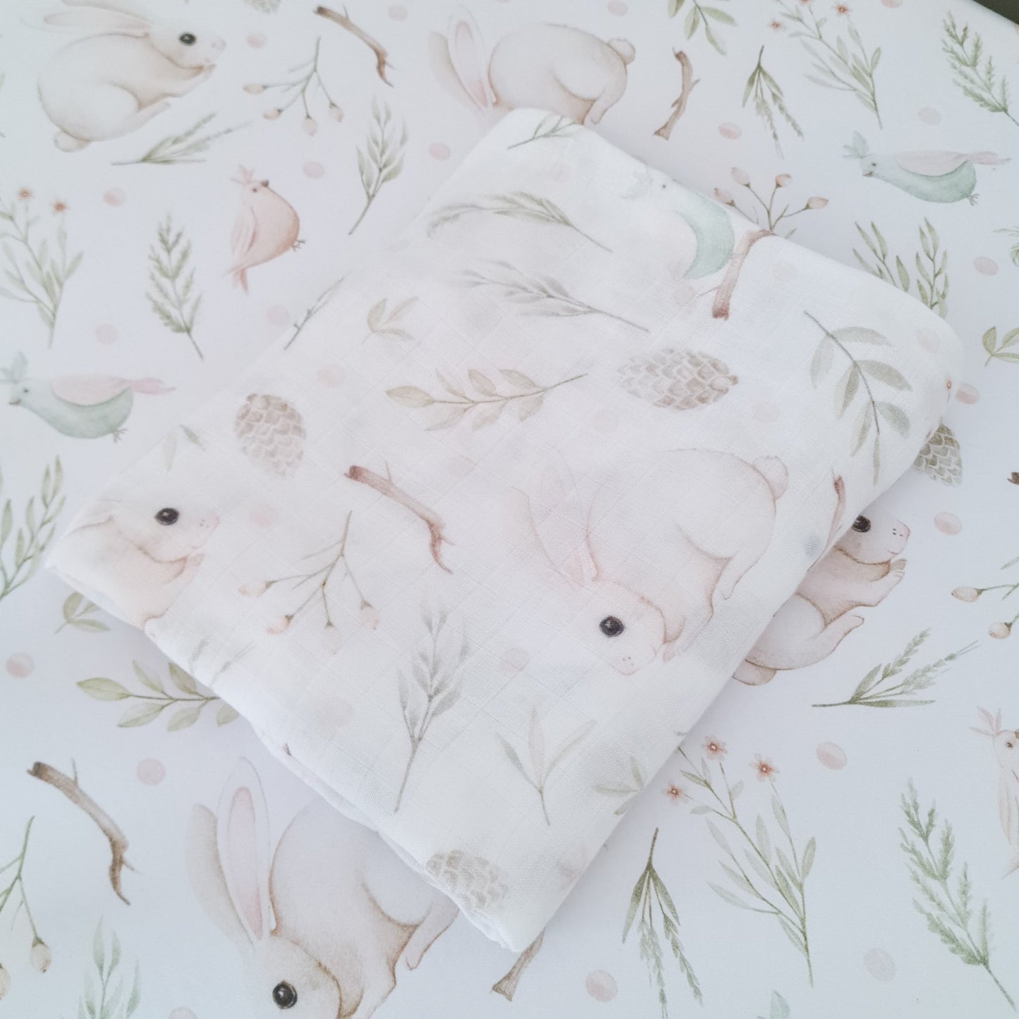 Muslin Swaddle & Headband - Forest friends