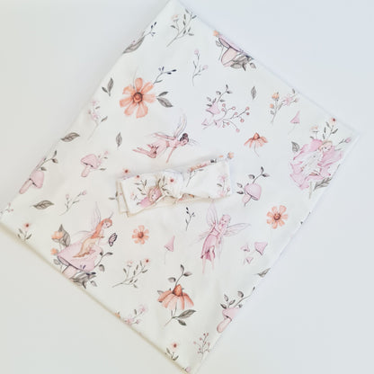 Fairy blanket with headband  - swaddle set