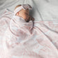 Pink palm blanket with headband - swaddle set