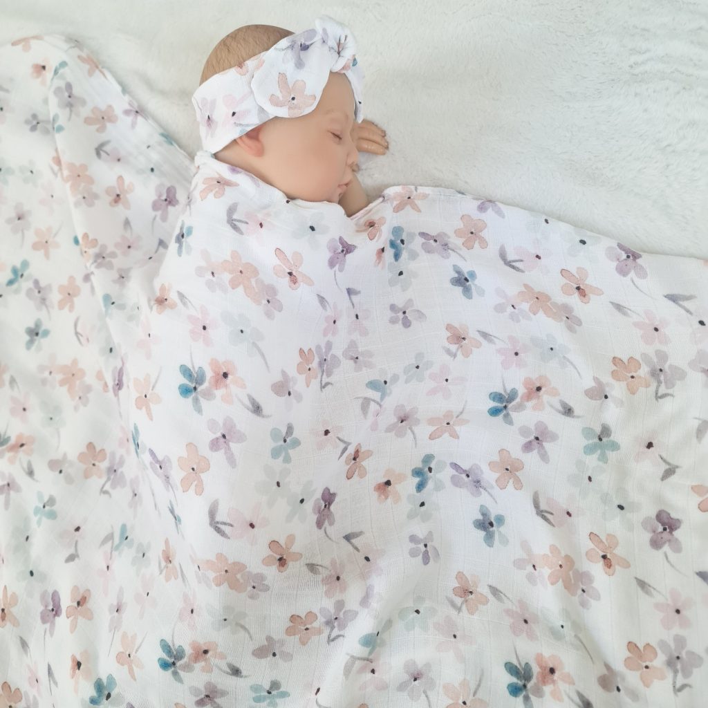  SANNIX Muslin Swaddle Blankets Girl Receiving Baby