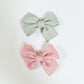 Linen bow clips - 3 for £10