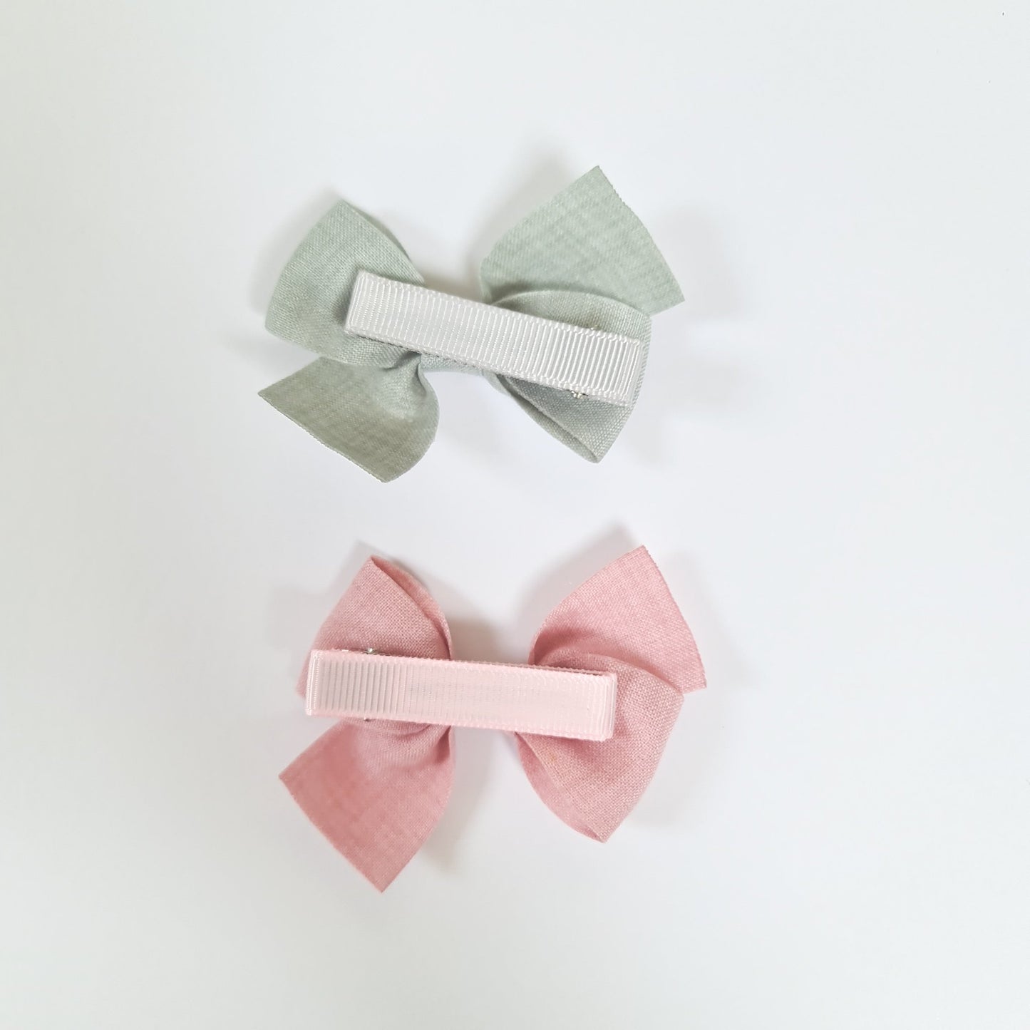 Linen bow clips - 3 for £10