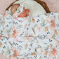 Floral blanket with headband  - swaddle set