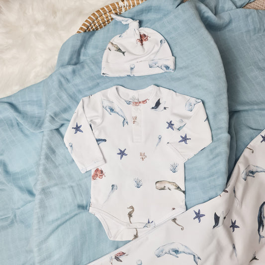 Sea life bodysuit - Long sleeve