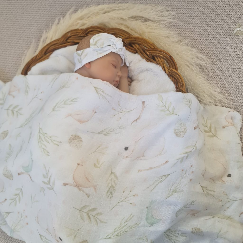 Muslin Swaddle & Headband - Forest friends