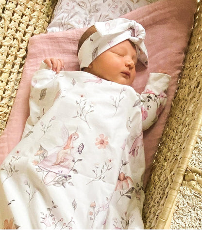 Fairy blanket with headband  - swaddle set