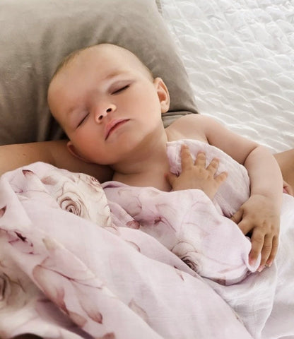 Muslin Swaddle & Headband - Rose