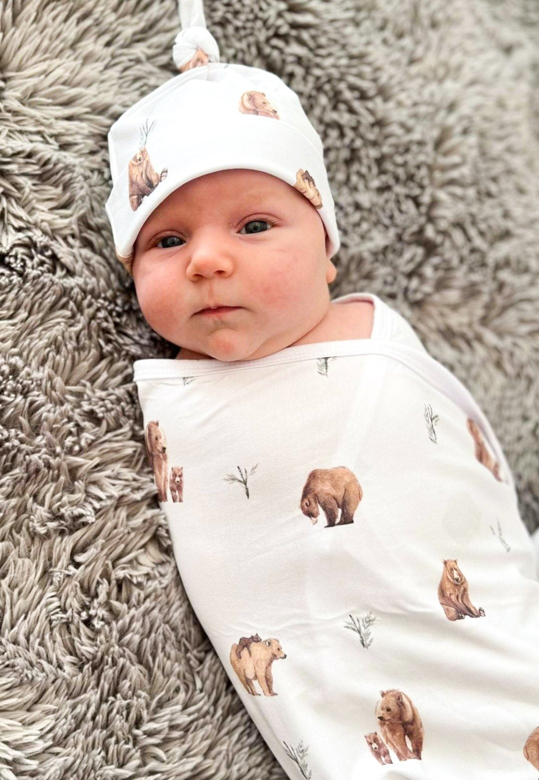 Bear blanket with hat - swaddle set