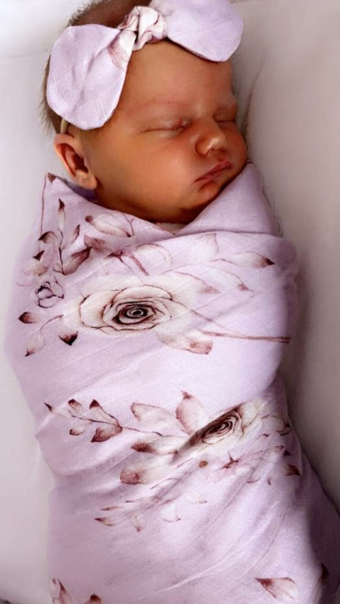 Muslin Swaddle & Headband - Rose