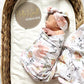 Floral blanket with headband  - swaddle set