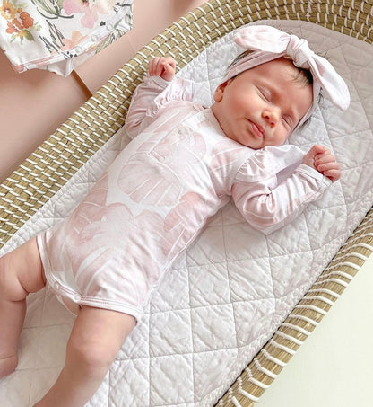 Pink palm bodysuit - Long sleeve