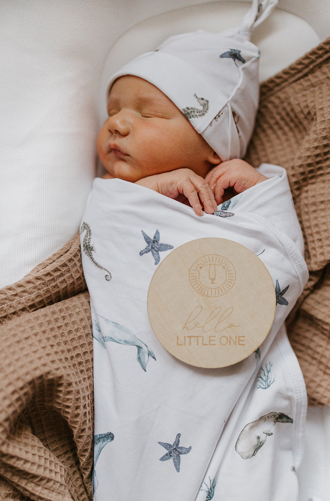 Sea Life - Newborn baby beanie