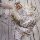 Floral blanket with headband  - swaddle set