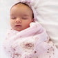 Muslin Swaddle & Headband - Rose