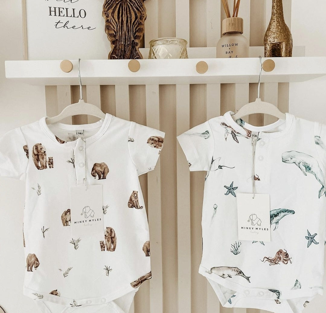 Sea life bodysuit - Short sleeve